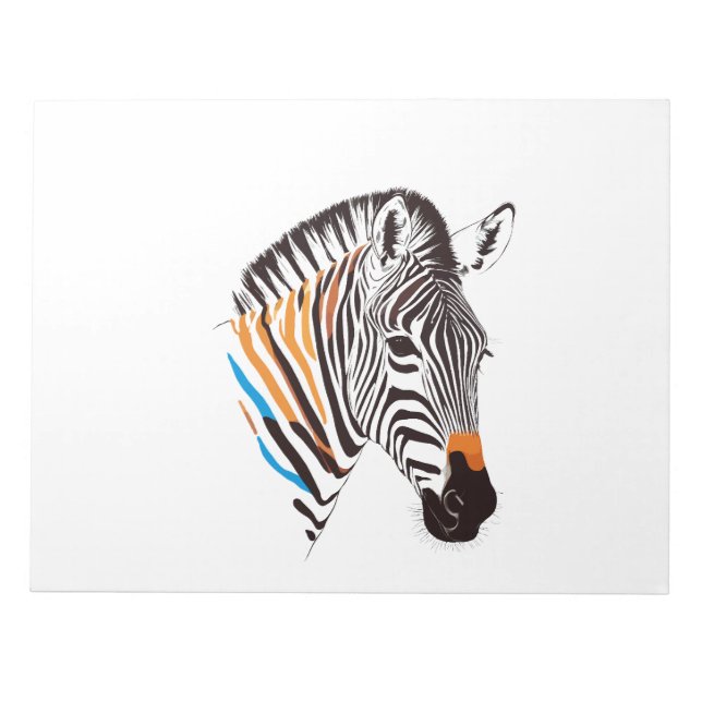 Zebra Vector Art with Vibrant Colours Notepad (Front)