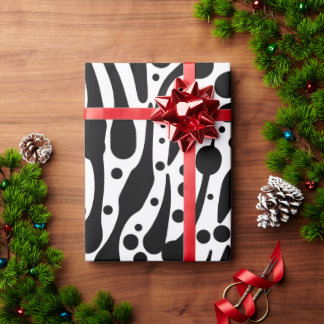 Zebra vibes with Brush spots strokes & spots  Wrapping Paper
