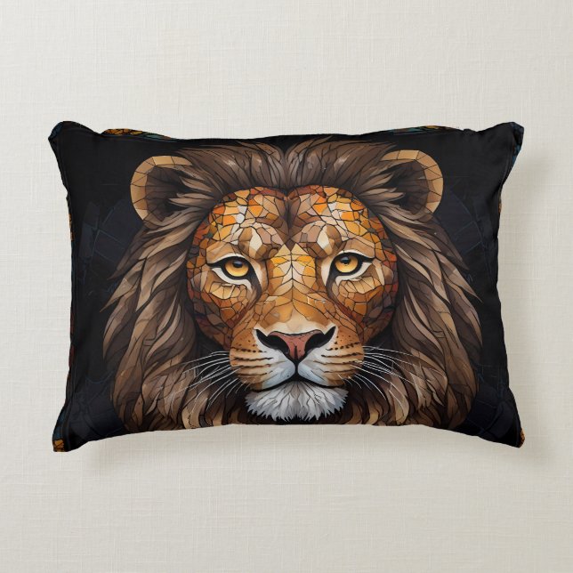 Zebra Vibrant Mosaic Decorative Cushion (Front)