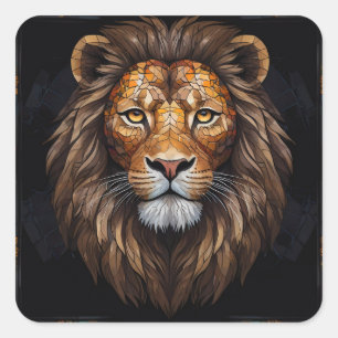 Zebra Vibrant Mosaic Square Sticker