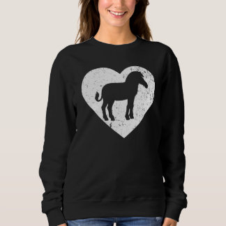 Zebra Vintage White Heart Animal  Valentines Day Sweatshirt
