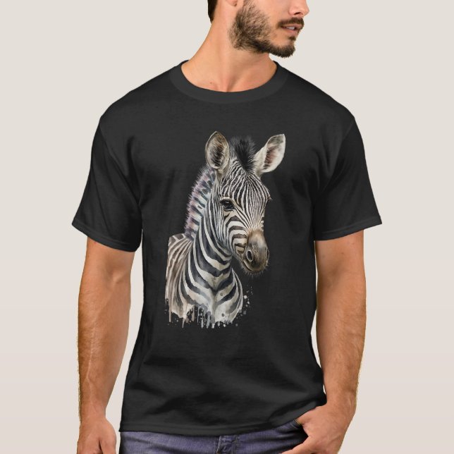 Zebra Watercolor T-Shirt (Front)
