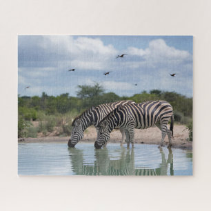 Zebra Watering Hole Jigsaw Puzzle