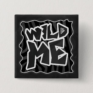 Zebra Wild me Black and Grey 15 Cm Square Badge