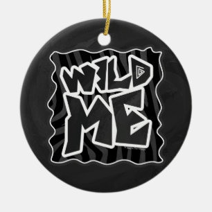 Zebra Wild me Black and Grey Ceramic Ornament