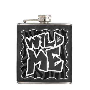 Zebra Wild me Black and Grey Hip Flask
