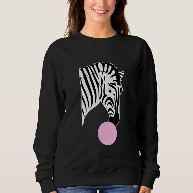 Zebra With Chewing Gum Sweatshirt (Front)