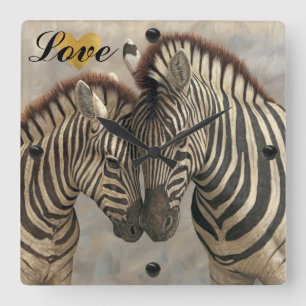 Zebra with Colt Square Wall Clock