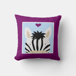 Zebra with Heart Cushion