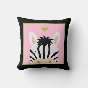 Zebra with Heart Cushion
