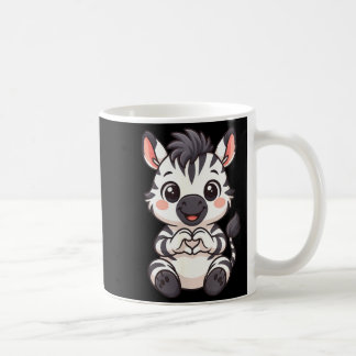 Zebra with heart women girls kids heart cute zebra coffee mug