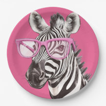 Zebra with Pink Glasses