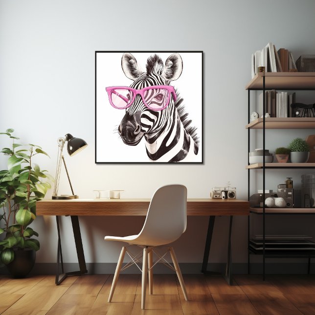 Zebra with Pink Glasses Poster (Creator Uploaded)