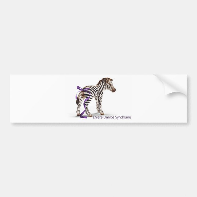 zebra with ribbon large.png bumper sticker (Front)