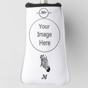 Zebra with Twisted Black Stripes Golf Head Cover