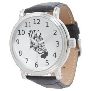 Zebra with Twisted Black Stripes Watch