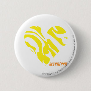 Zebra Yellow 4 6 Cm Round Badge