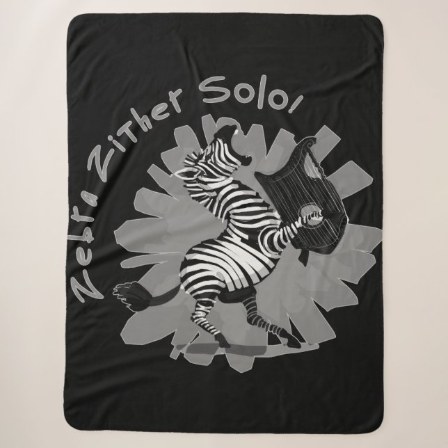 Zebra Zither Solo Sherpa Blanket (Front)
