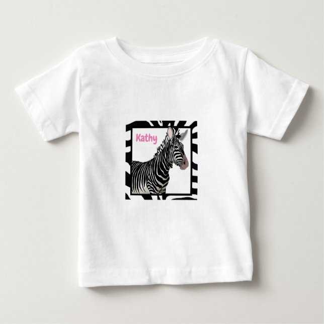 Zebra Zoo Animal Baby Girl T-Shirt (Front)