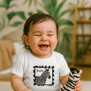 Zebra Zoo Animal Baby Girl T-Shirt