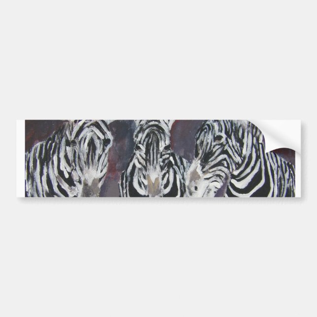 zebra zoo animal wildlife painting art gifts bumper sticker (Front)