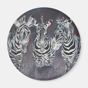 zebra zoo animal wildlife painting art gifts magnet