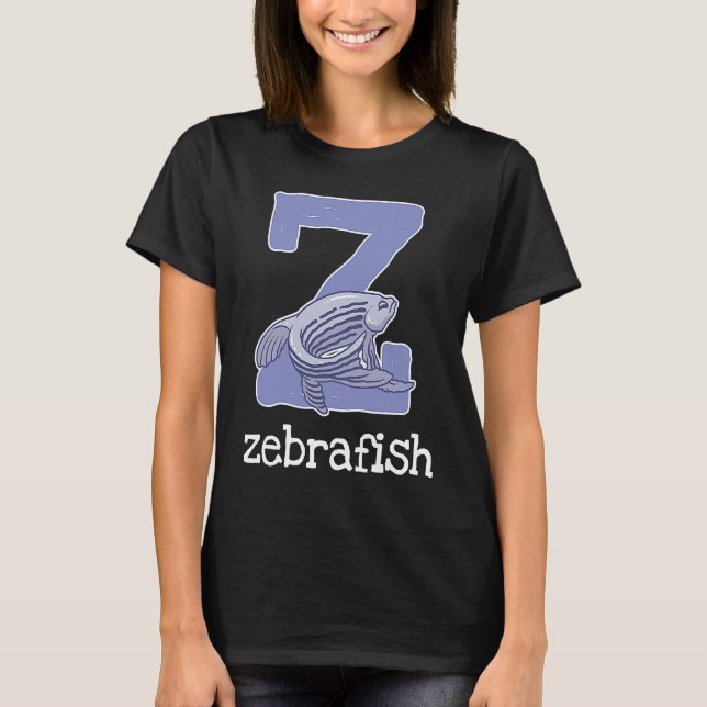 Zebrafish Alphabet Letter Fish  Kids T-Shirt (Front)