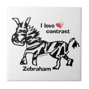 Zebraham- I love contrast Ceramic Tile