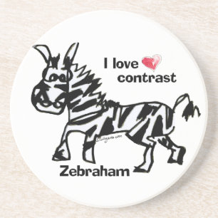 Zebraham- I love contrast Coaster