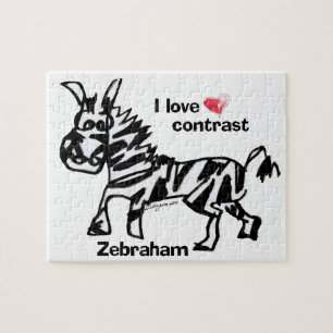 Zebraham- I love contrast Jigsaw Puzzle