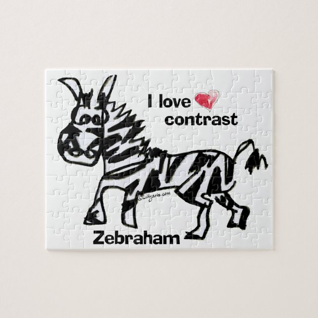 Zebraham- I love contrast Jigsaw Puzzle (Horizontal)