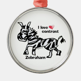 Zebraham- I love contrast Metal Tree Decoration