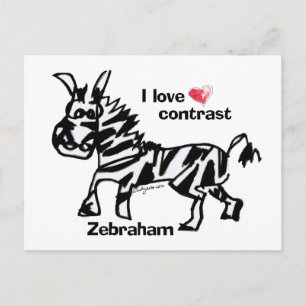 Zebraham- I love contrast Postcard