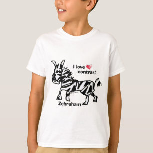 Zebraham- I love contrast T-Shirt