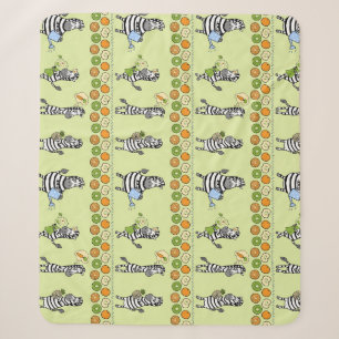 Zebras and Fruits Seamless Pattern Sherpa Blanket