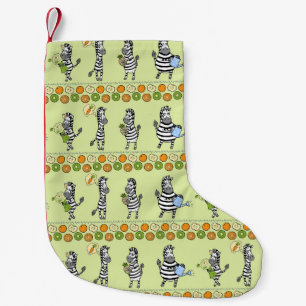 Zebras and Fruits Seamless Pattern Small Christmas Stocking