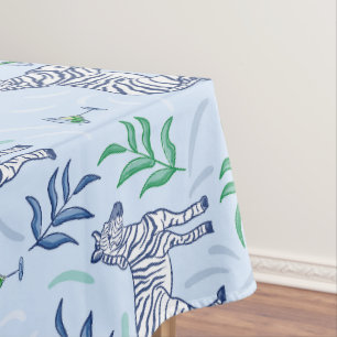 Zebras and Martinis Blue  Tablecloth