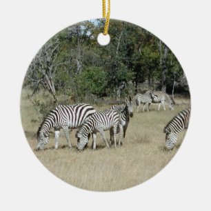 Zebras Ceramic Ornament