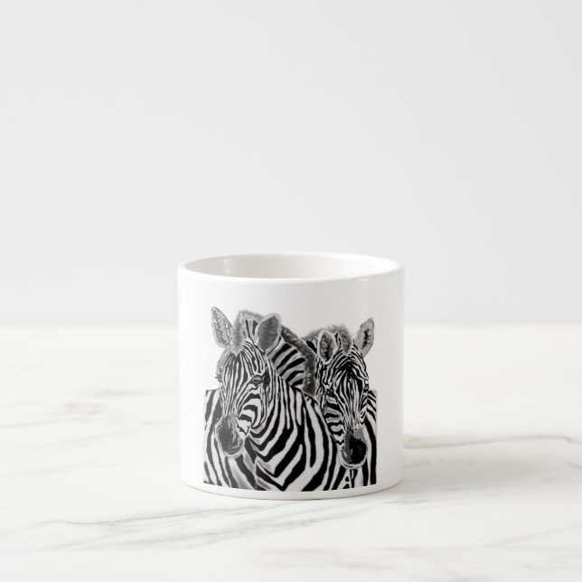 Zebras Couple Espresso Cup - Hug (Front)