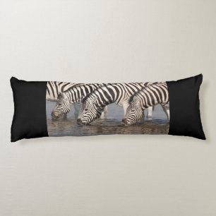 Zebras drinking body cushion