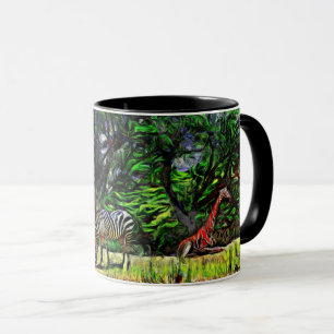 Zebras & Giraffe Coffee Mug