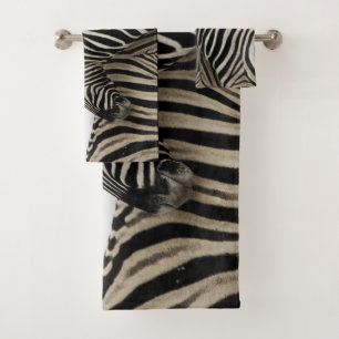 Zebras head to tail bath towel set