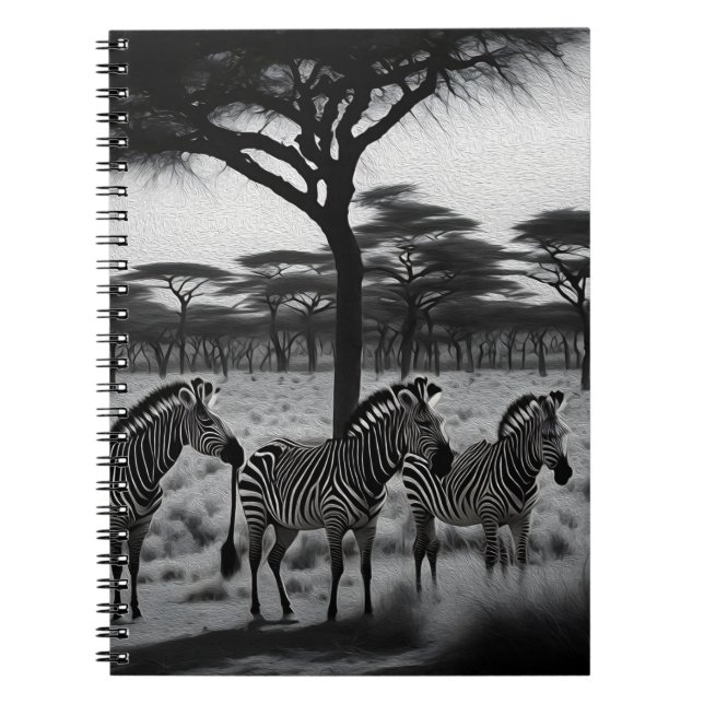 Zebras In Africa Oil Paint, Notebook (Front)