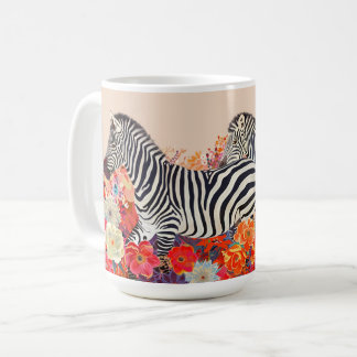 Zebras In Flowers Coffee Mug