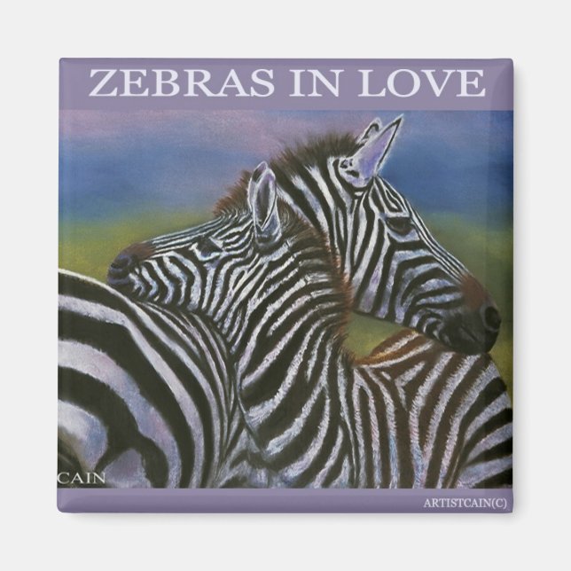 ZEBRAS IN LOVE MAGNET (Front)
