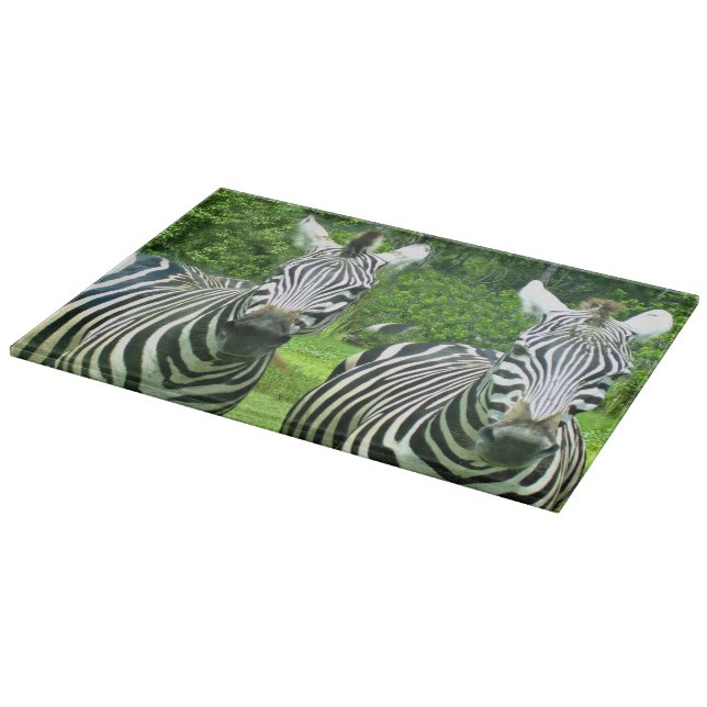 Zebras in Meadow View Cutting Board (Corner)
