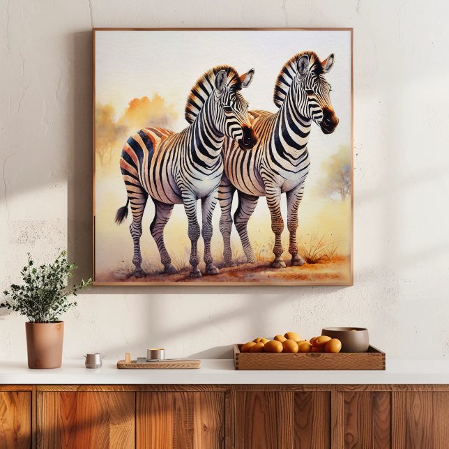 Zebras in Safari Serene African Wildlife Art  Poster (Creator Uploaded)