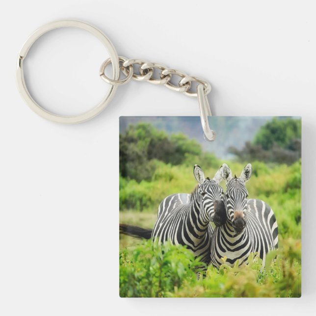 Zebras in the wild key ring (Front)