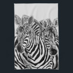 Zebras Kitchen Towel<br><div class="desc">couple Zebras Kitchen Towels - MIGNED Painting Design - Custom Colour</div>