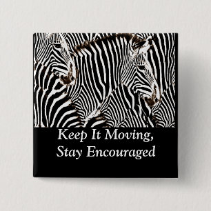 Zebras love_ 15 cm square badge